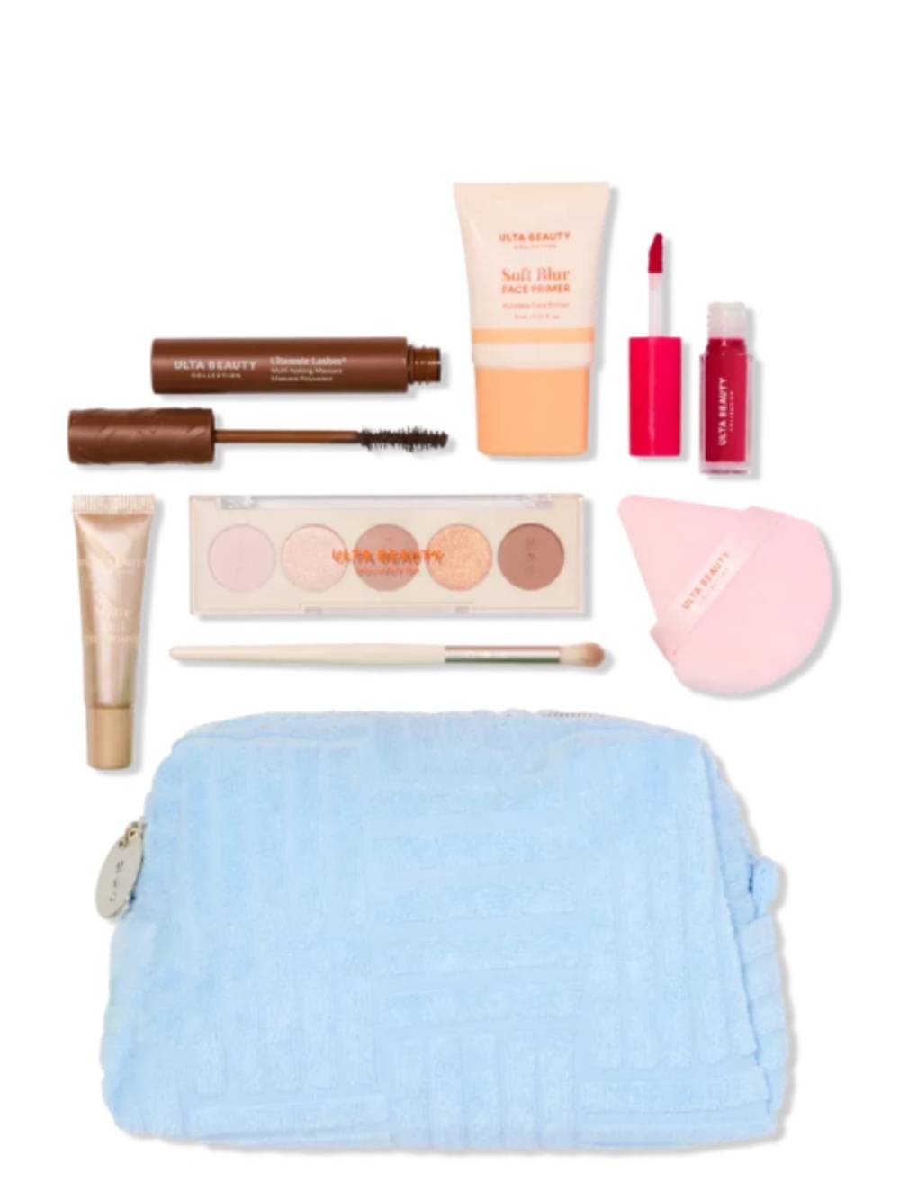 Ulta Beauty 8-Pc Makeup and Blue Cosmetics Pouch NEW